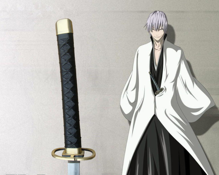 Japanese Anime Bleach Katana Gin Ichimaru Shinso Folded Steel Sword