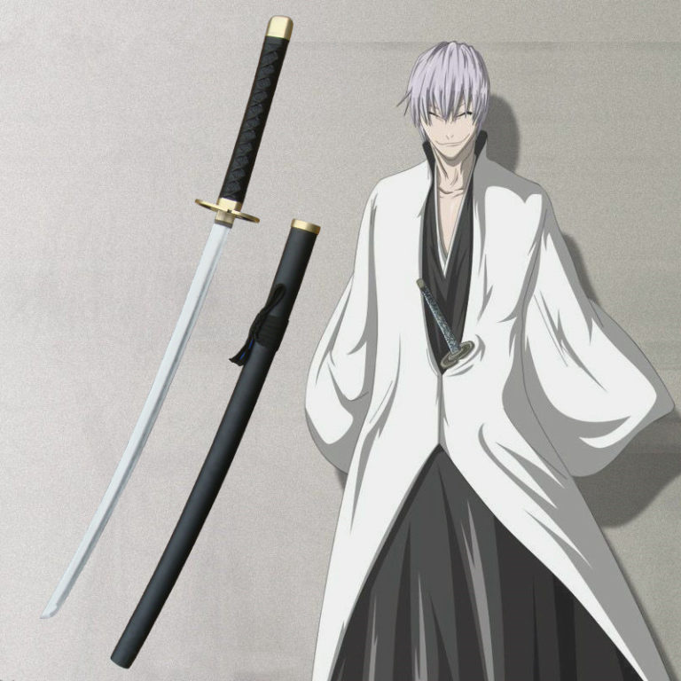 Japanese Anime Bleach Katana Gin Ichimaru Shinso Folded Steel Sword